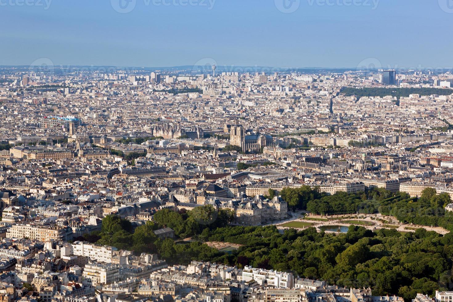 Paris, France top view on Notre Dame de Paris photo