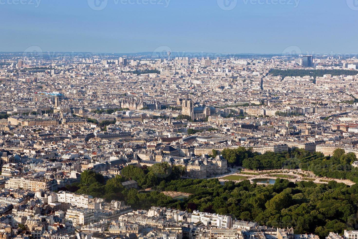 Paris, France top view on Notre Dame de Paris photo