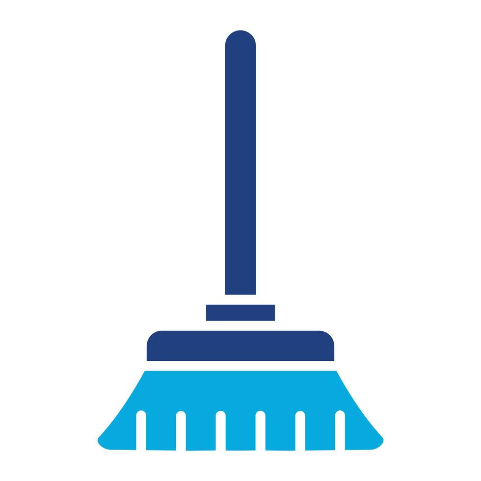 Broom Glyph Two Color Icon vector