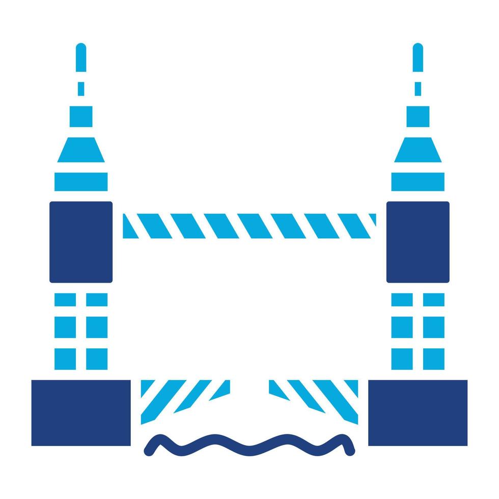 Tower Bridge Glyph Two Color Icon vector