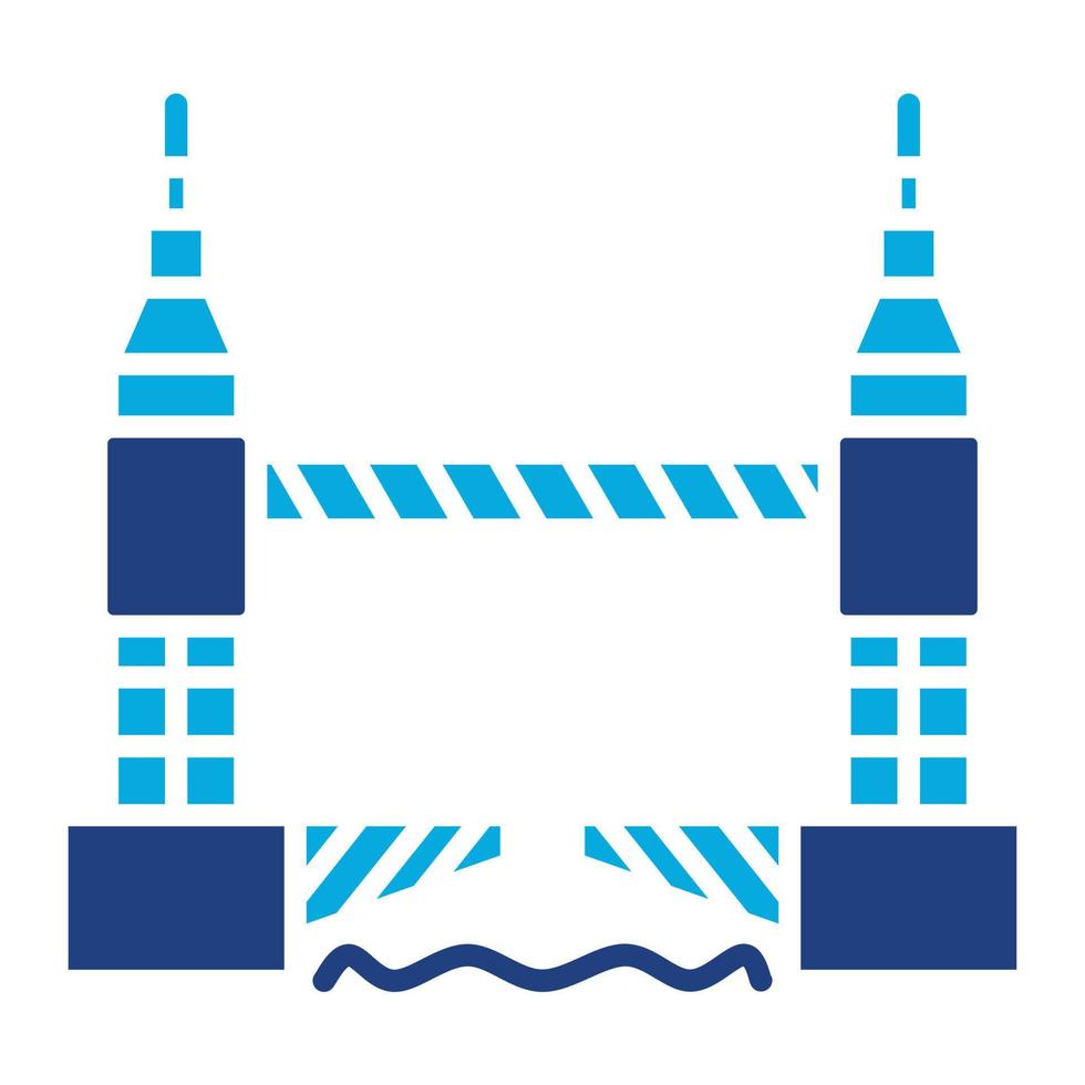 Tower Bridge Glyph Two Color Icon vector