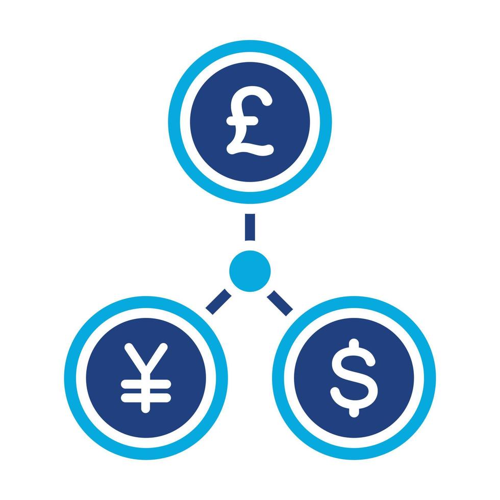 icono de dos colores de glifo de moneda vector