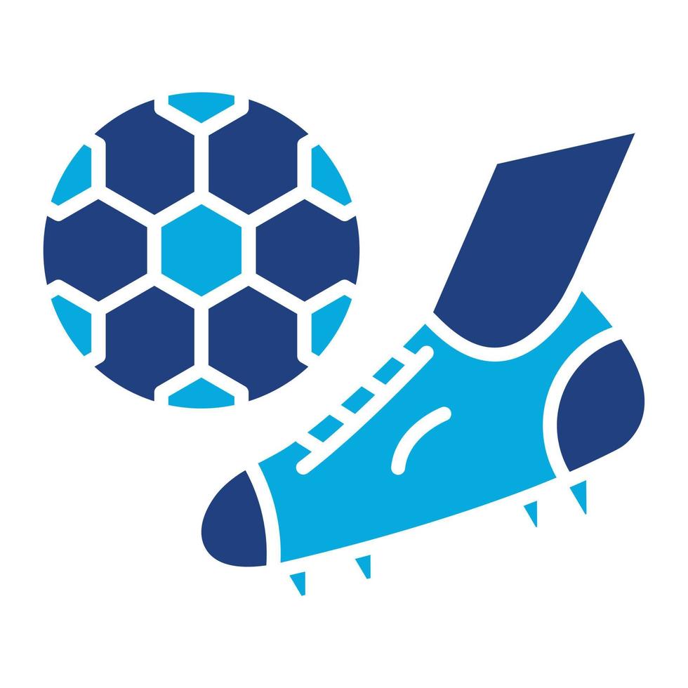 Soccer Free Kick Glyph Two Color Icon vector