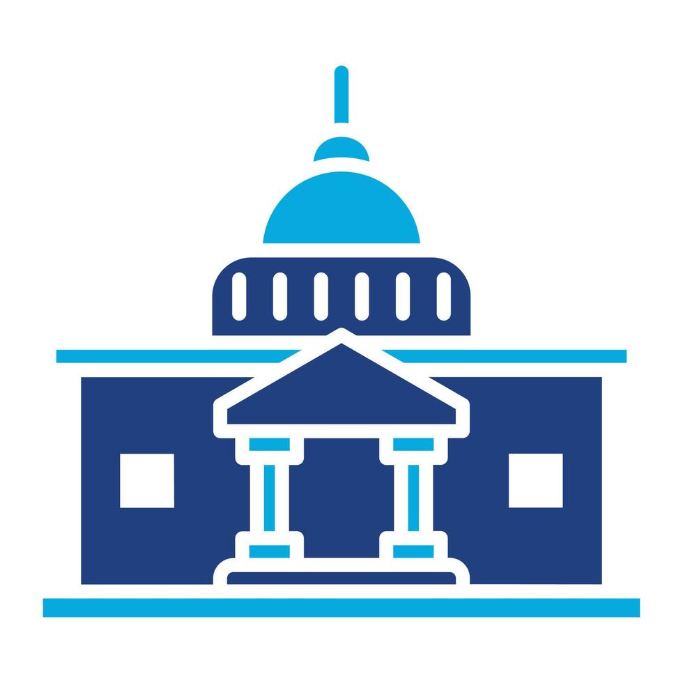 Capitol Glyph Two Color Icon vector