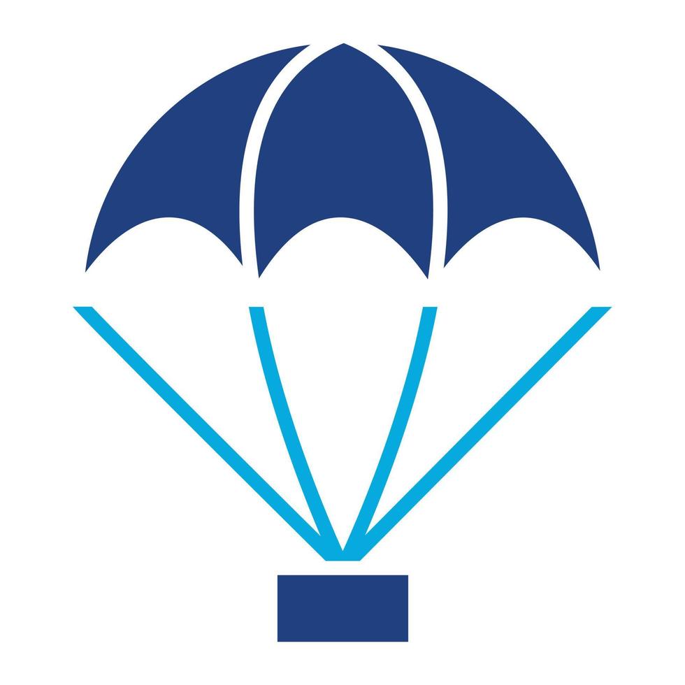 Parachute Glyph Two Color Icon vector