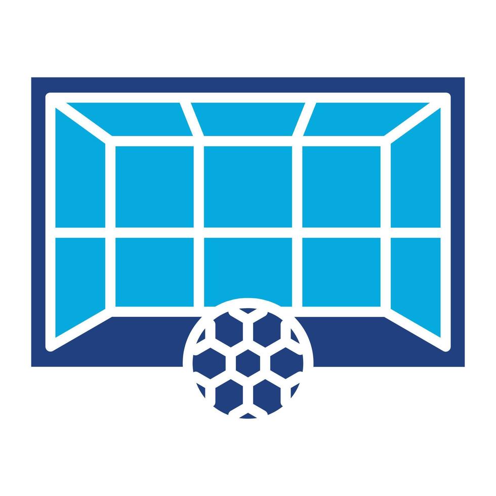 Football Goal Glyph Two Color Icon vector