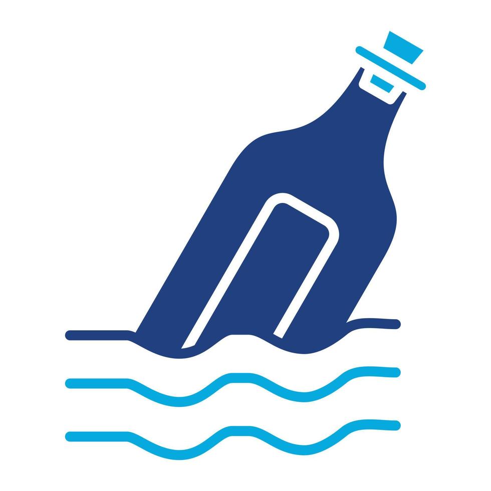 Message in a Bottle Glyph Two Color Icon vector