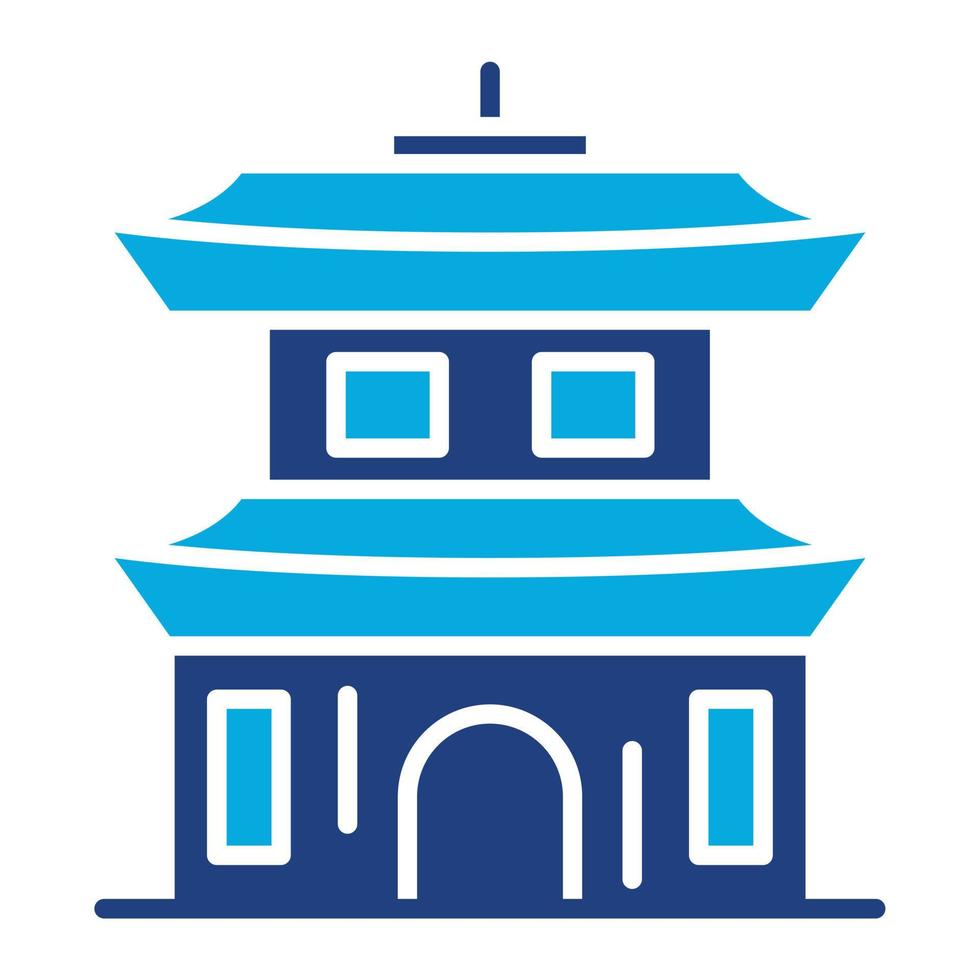 Temple Glyph Two Color Icon vector