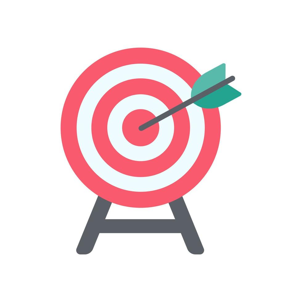 Arrows shot to the center of the target. business goal setting concept vector