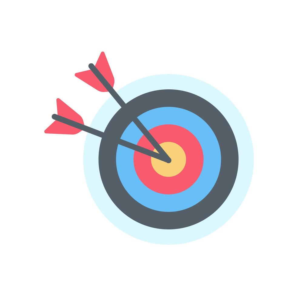 Arrows shot to the center of the target. business goal setting concept vector