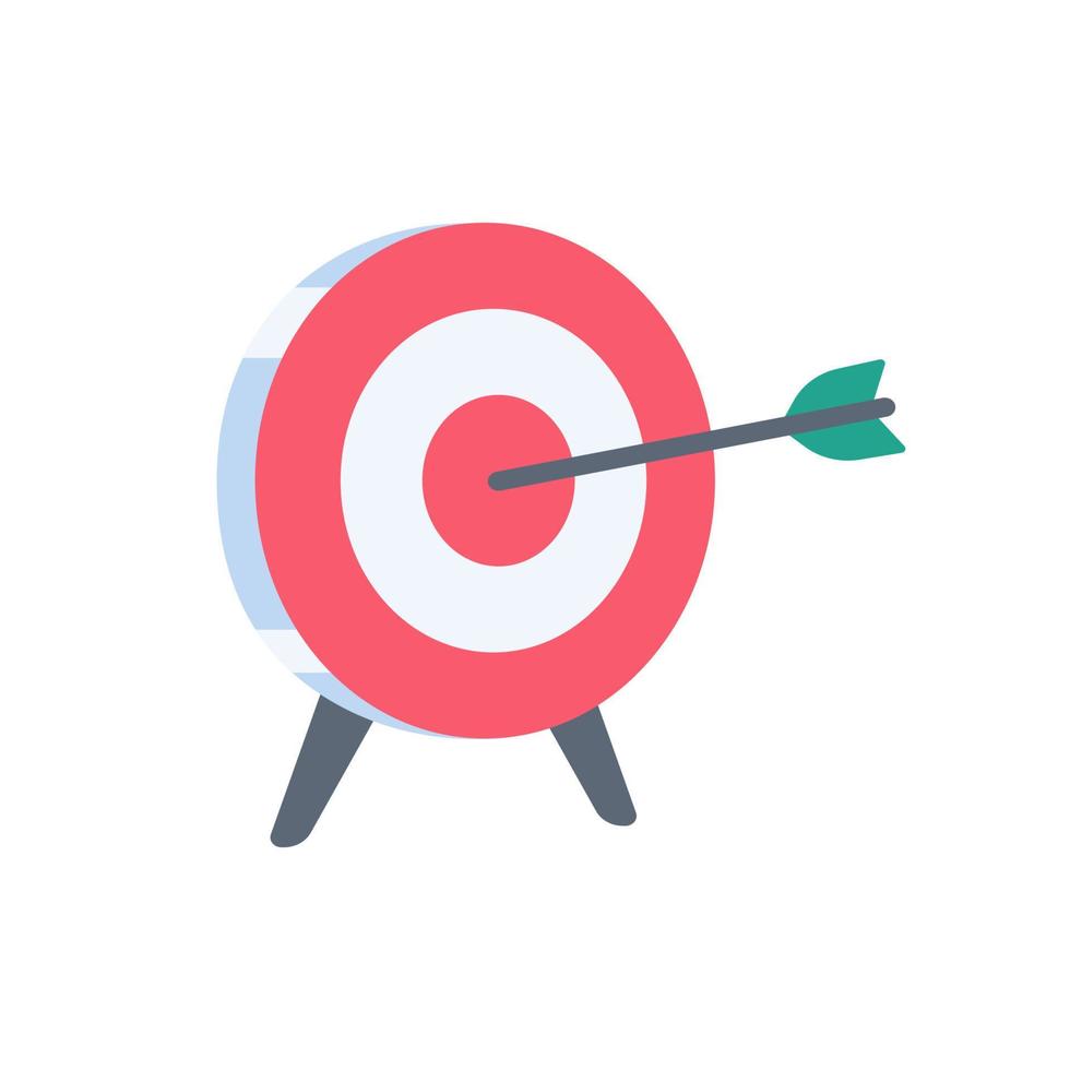 Arrows shot to the center of the target. business goal setting concept vector