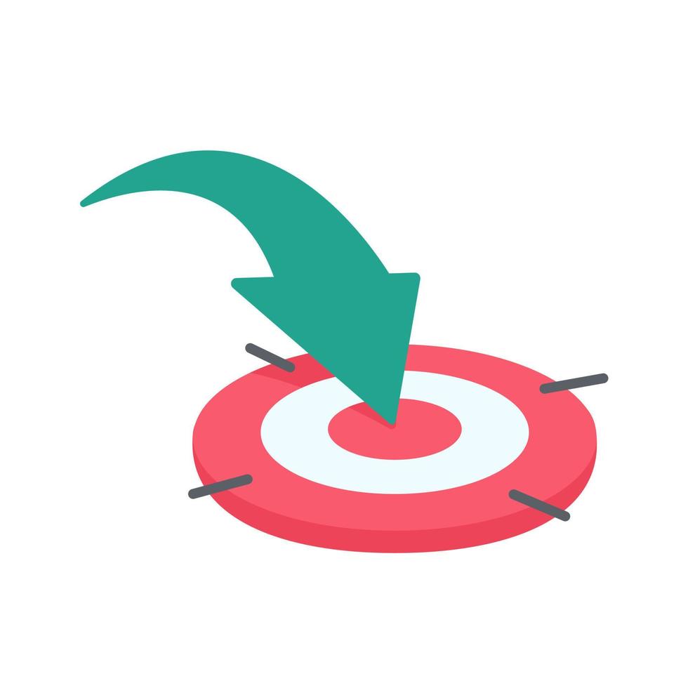 arrow pointing towards the target The concept of striving for success vector