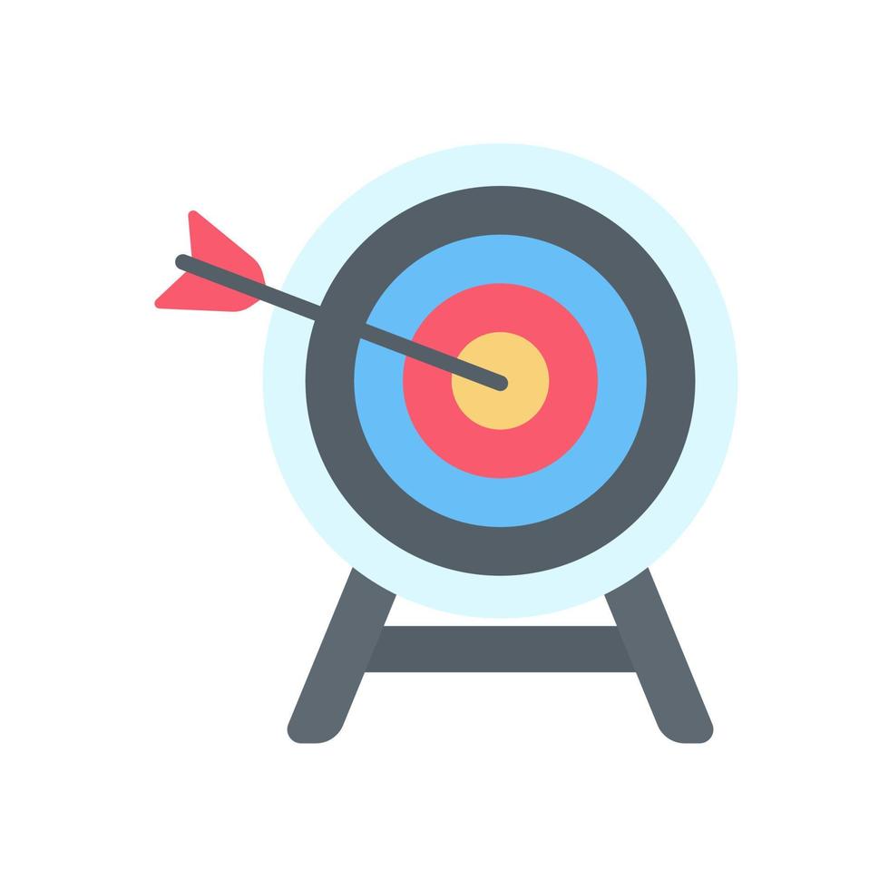 Arrows shot to the center of the target. business goal setting concept vector