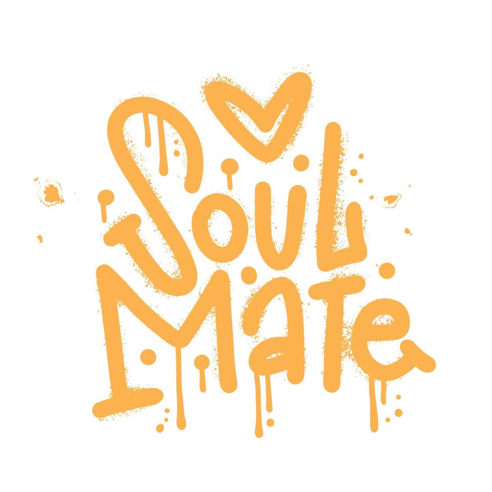 Soul Mate Calligraphy Handwritten Lettering for posters, cards design, T-Shirts. vector