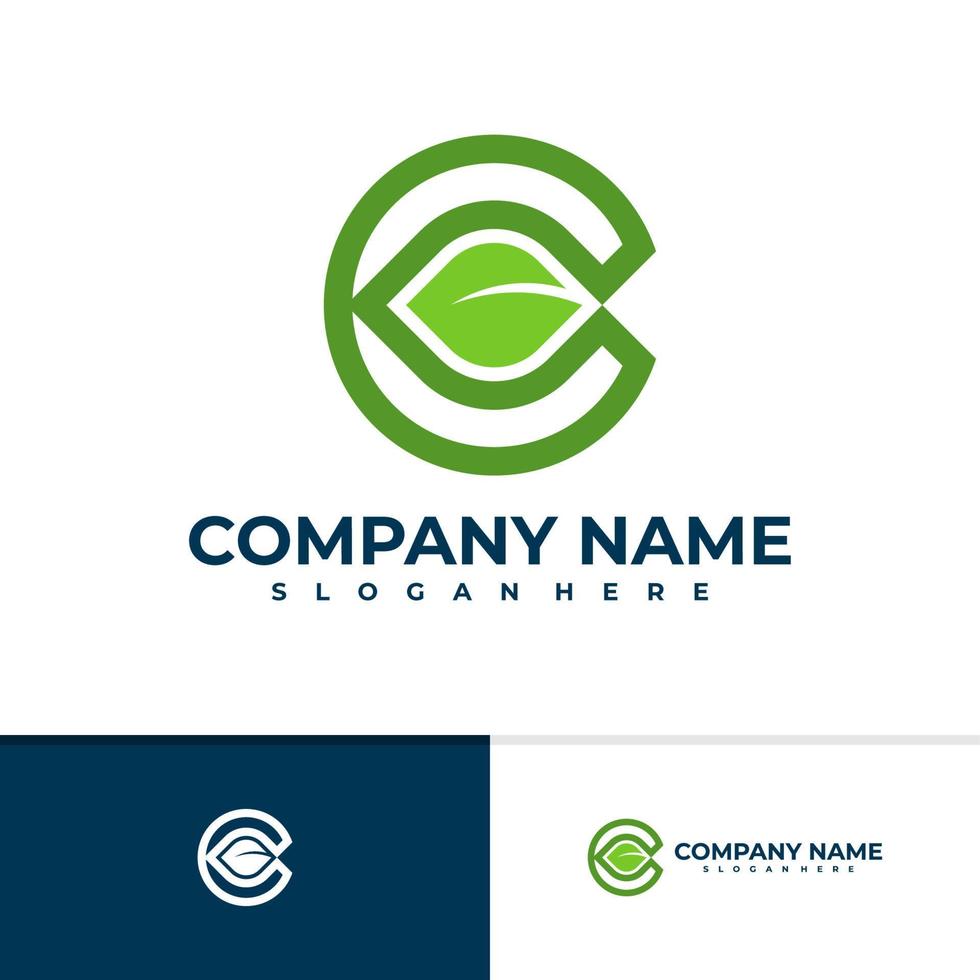 Nature C logo vector template, Creative Leaf C logo design concepts