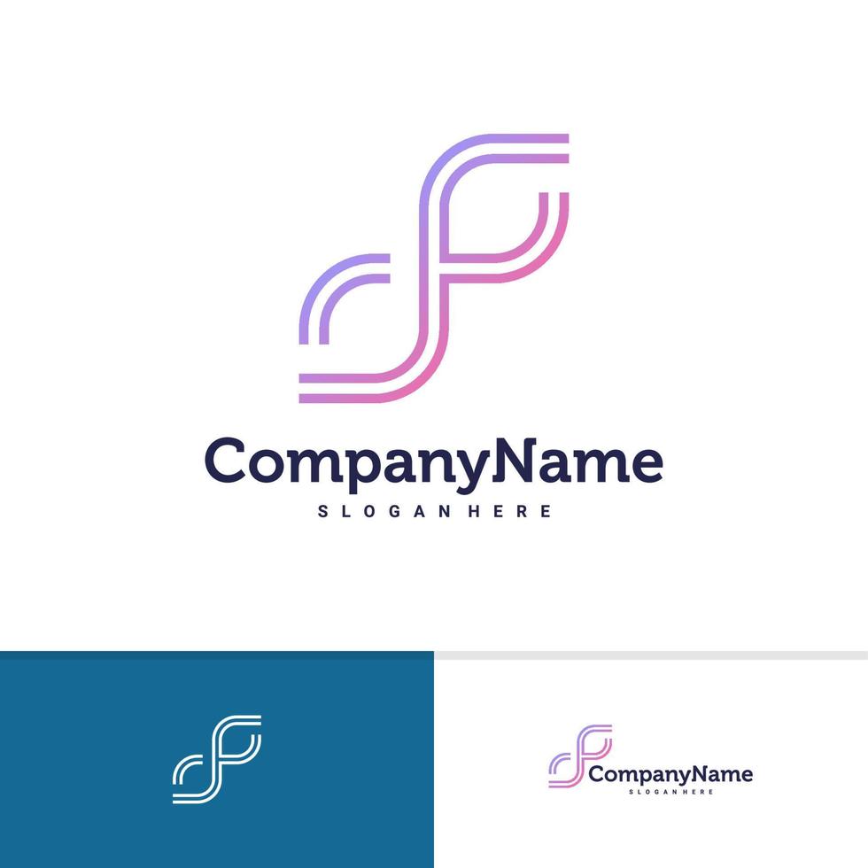 Letter F, J, S logo vector template, Creative F, J, S logo design concepts