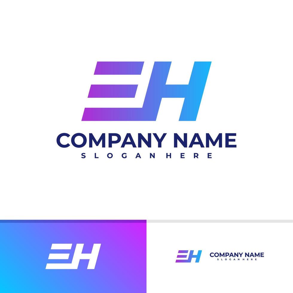 Letter E H logo vector template, Initial E H logo design concepts