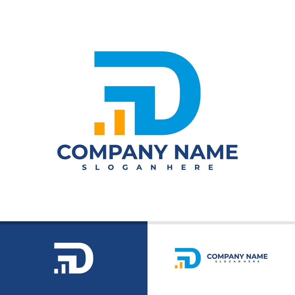 plantilla de vector de logotipo de letra fd, conceptos creativos de diseño de logotipo de fd