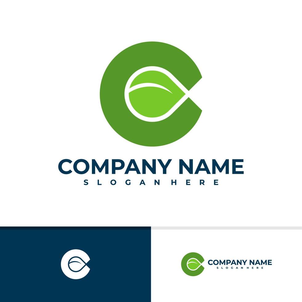 Nature C logo vector template, Creative Leaf C logo design concepts