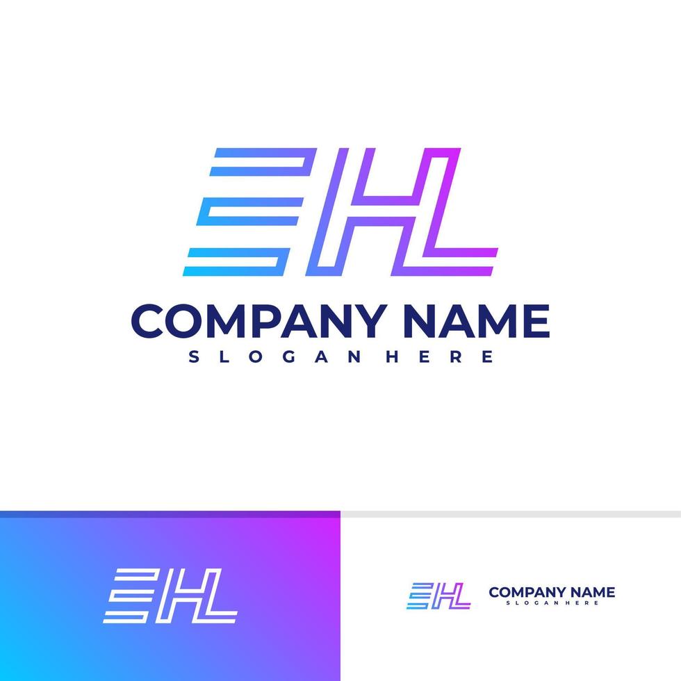 Letter E H L logo vector template, Initial E H L logo design concepts