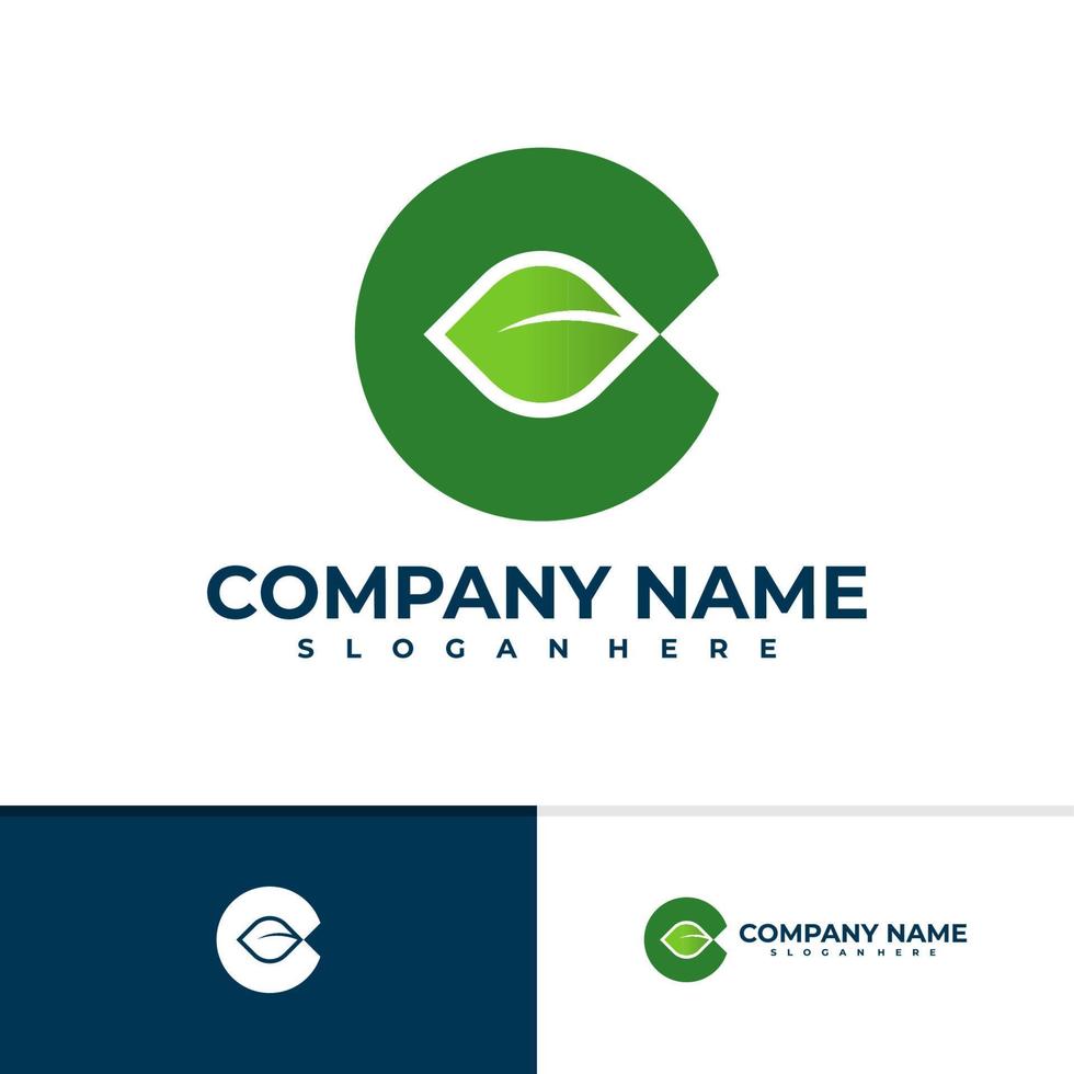 Nature C logo vector template, Creative Leaf C logo design concepts