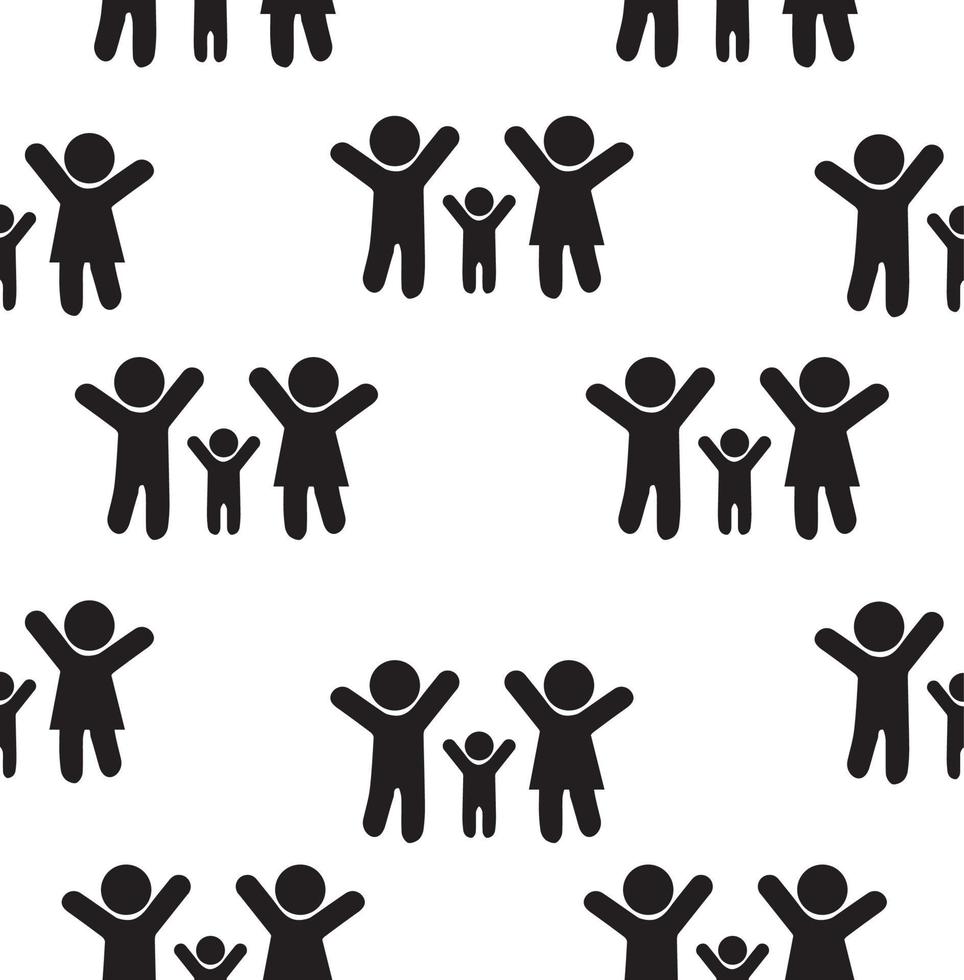 People Icon flat seamless pattern vector