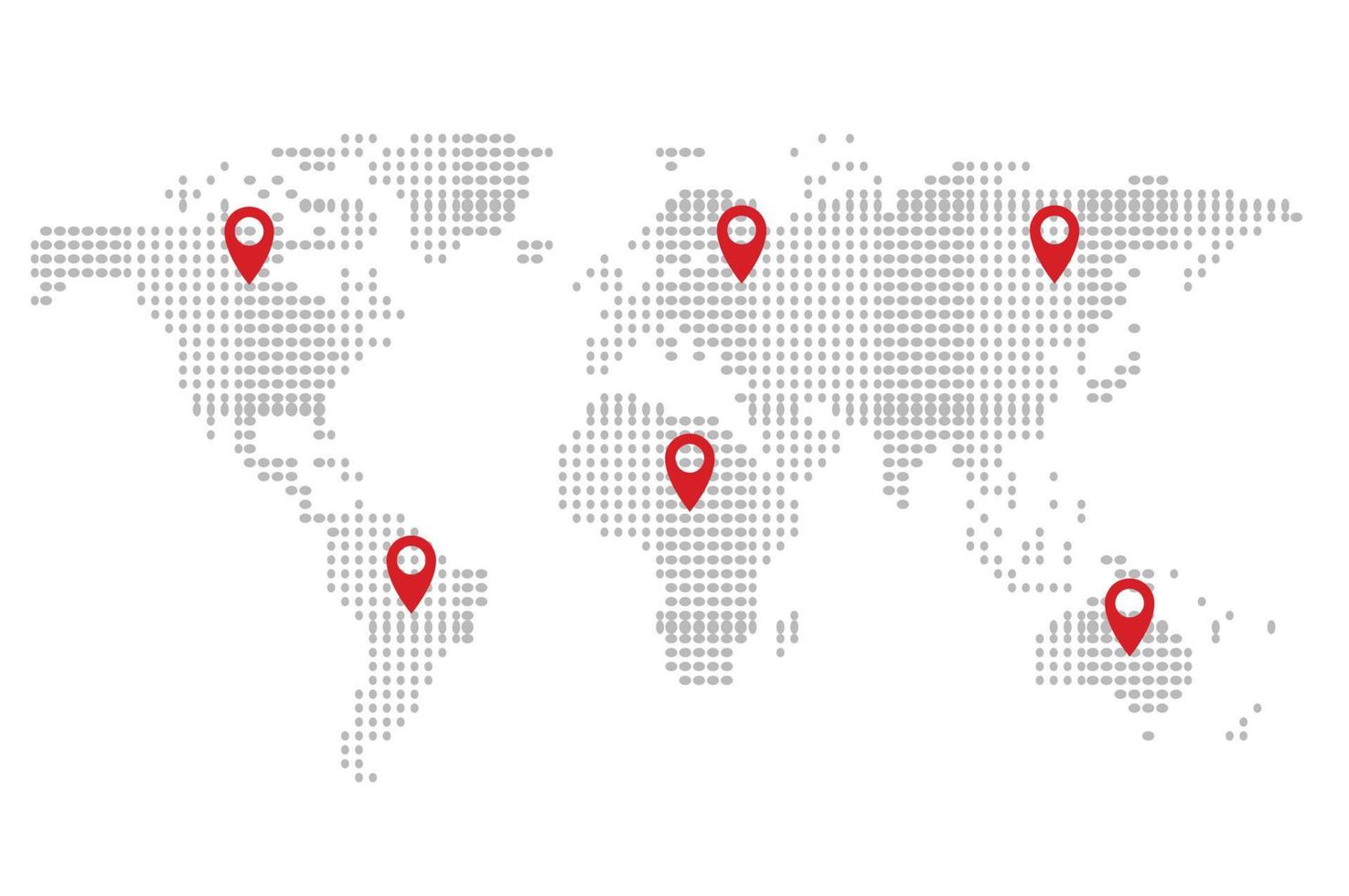 mapa del mundo punteado vector plano