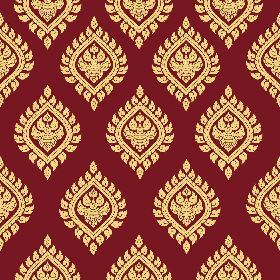 Line thai seamless pattern background vector