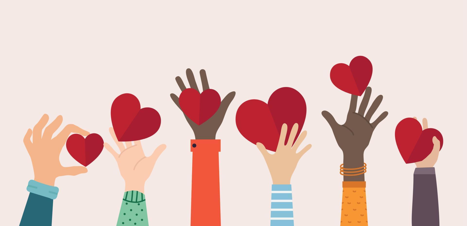 Hands Concept of charity and donation volunteer and community vector