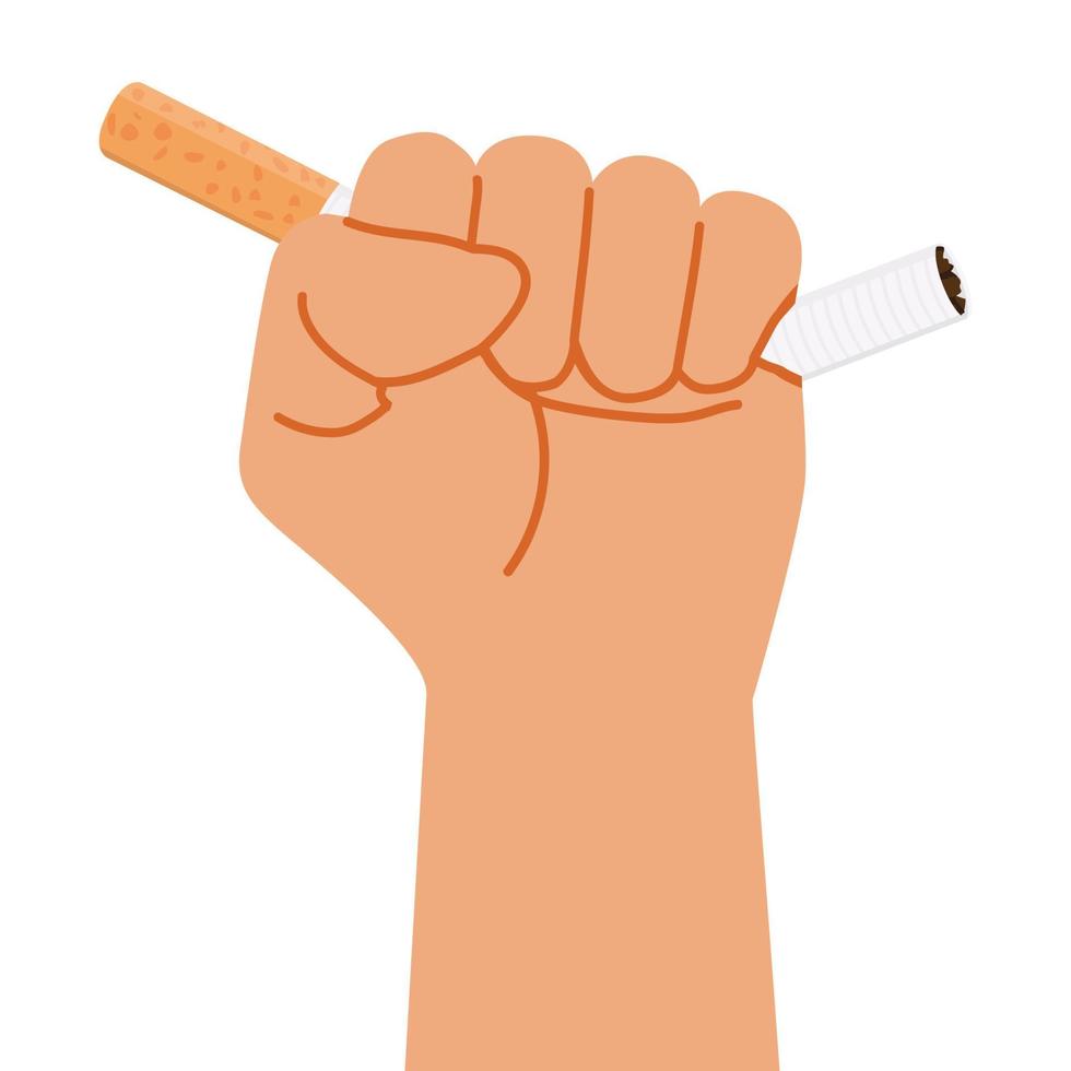 Fist Cigarette butt vector flat