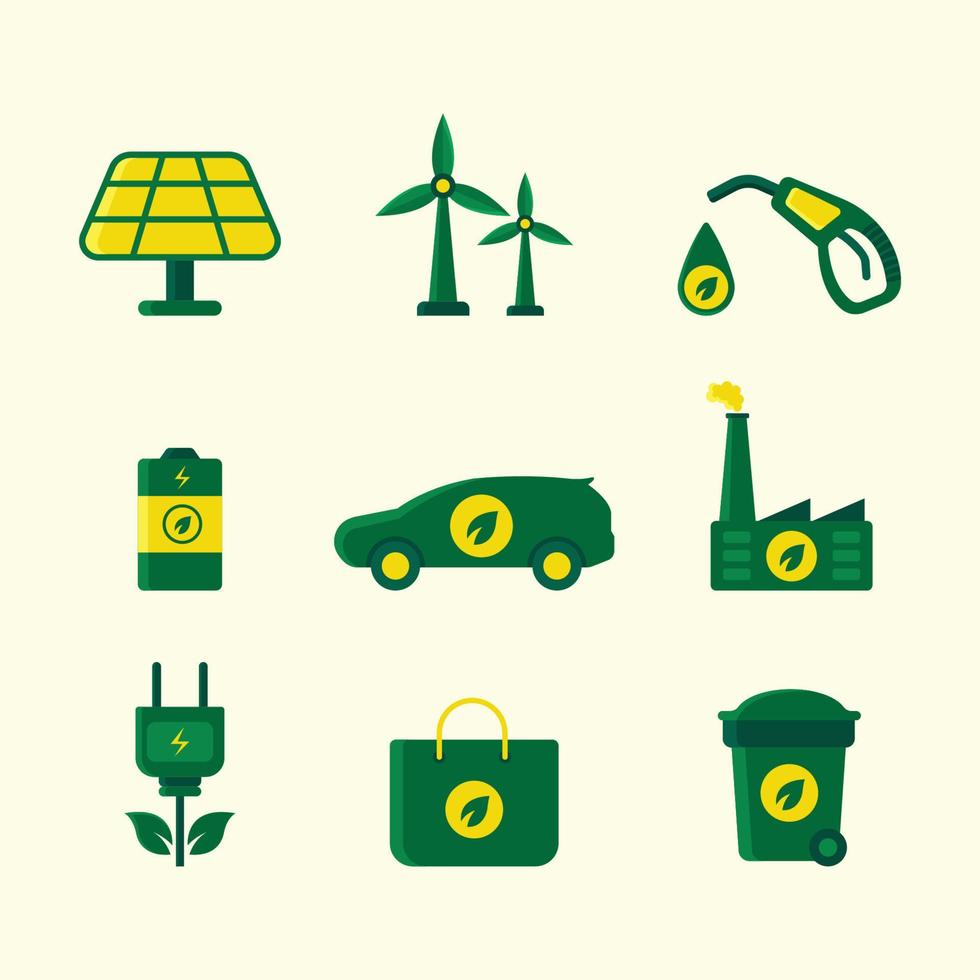 Set of Eco Green Technology Icons vector