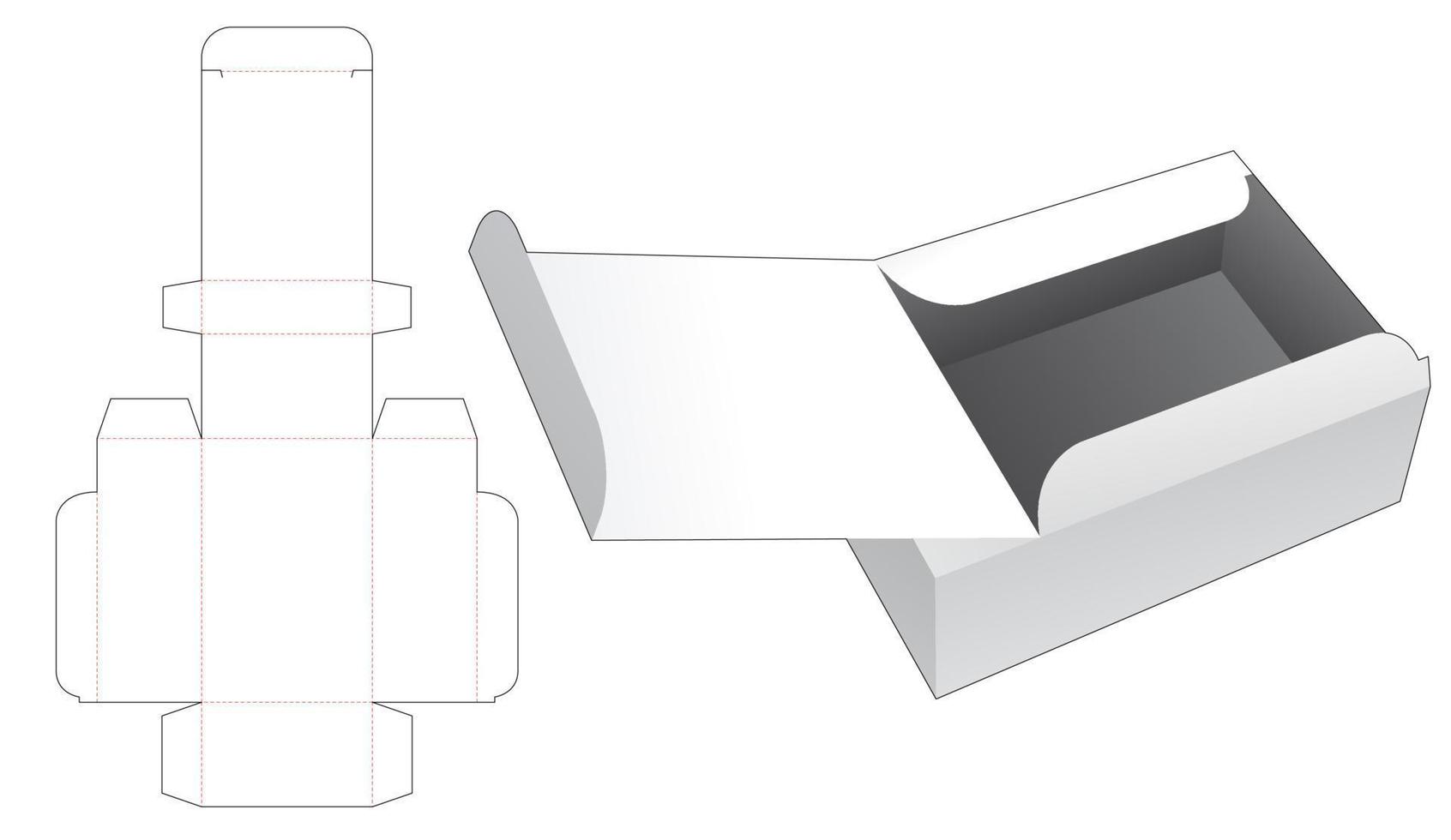 Cardboard flip box die cut vector