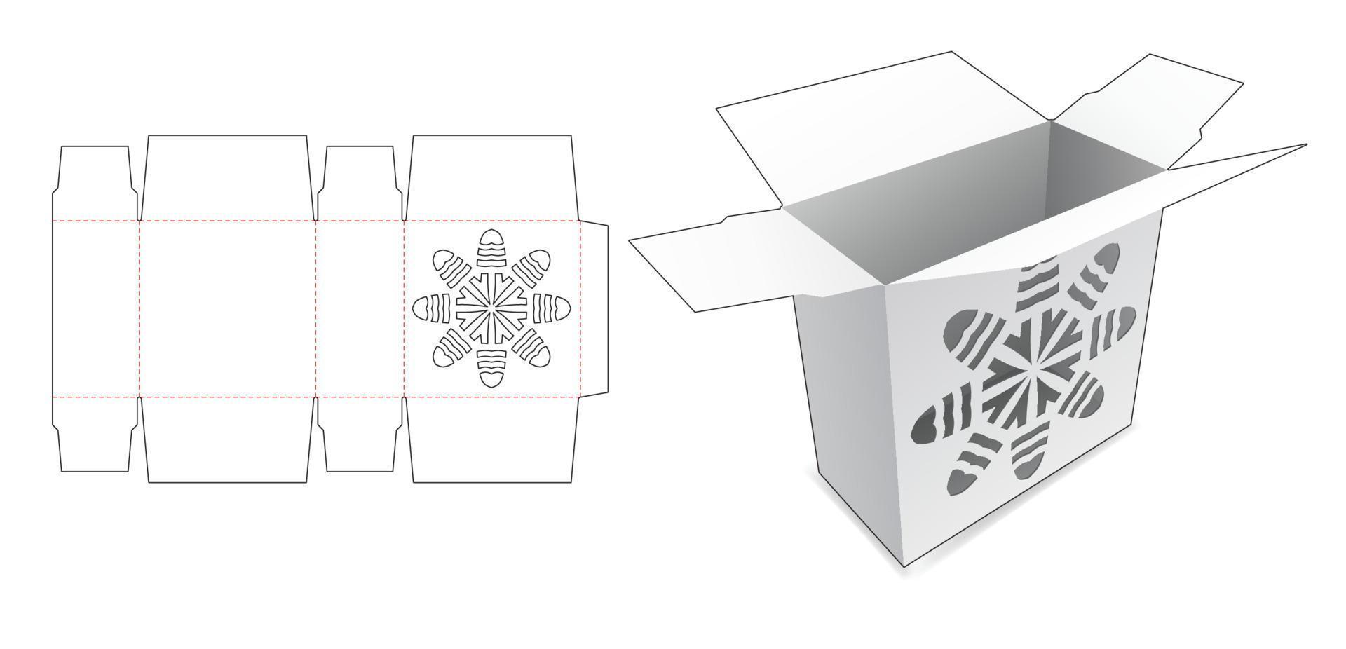 embalaje de cartón con plantilla troquelada de mandala estampada vector