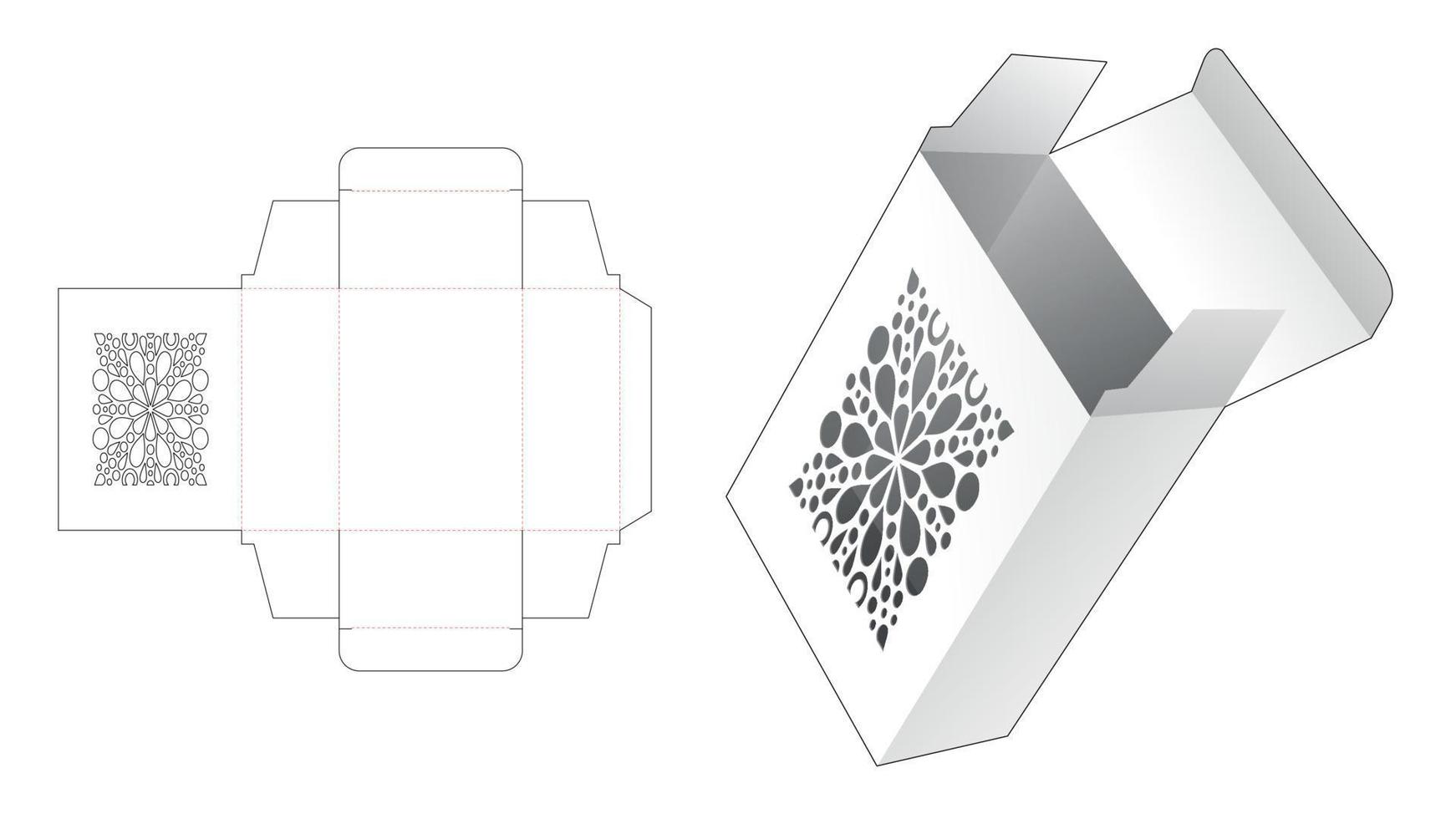 Soap box with mandala pattern die cut template vector
