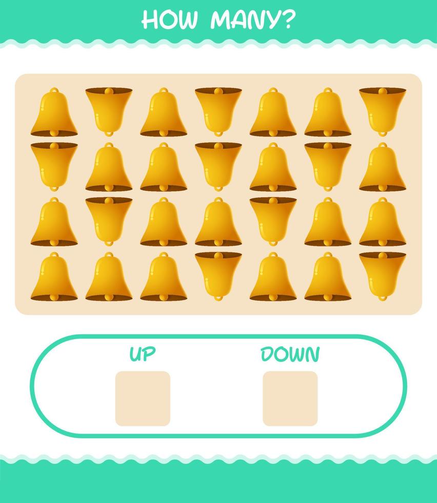 How many cartoon bell. Counting game. Educational game for pre shool years kids and toddlers vector