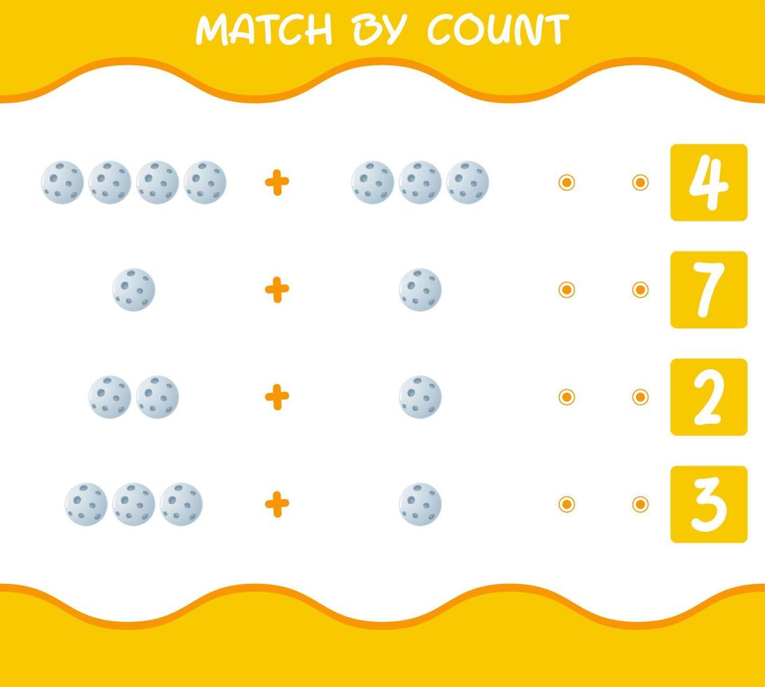 Match by count of cartoon moon. Match and count game. Educational game for pre shool years kids and toddlers vector