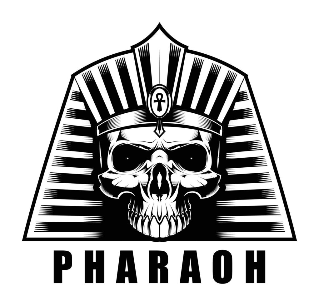 The Legendary Pharaoh Skull Art Vector