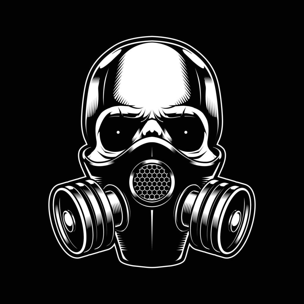 Skull with gas mask vector illustration