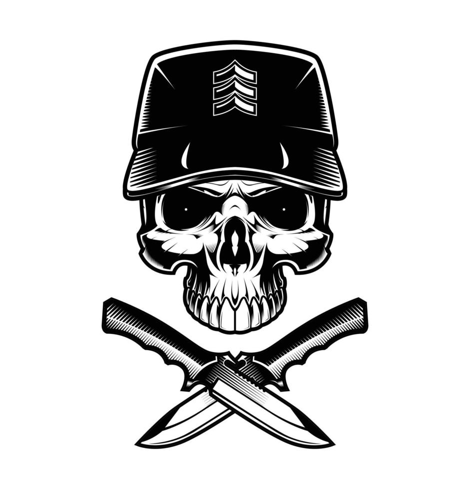 Sergeant skull vector illustration design