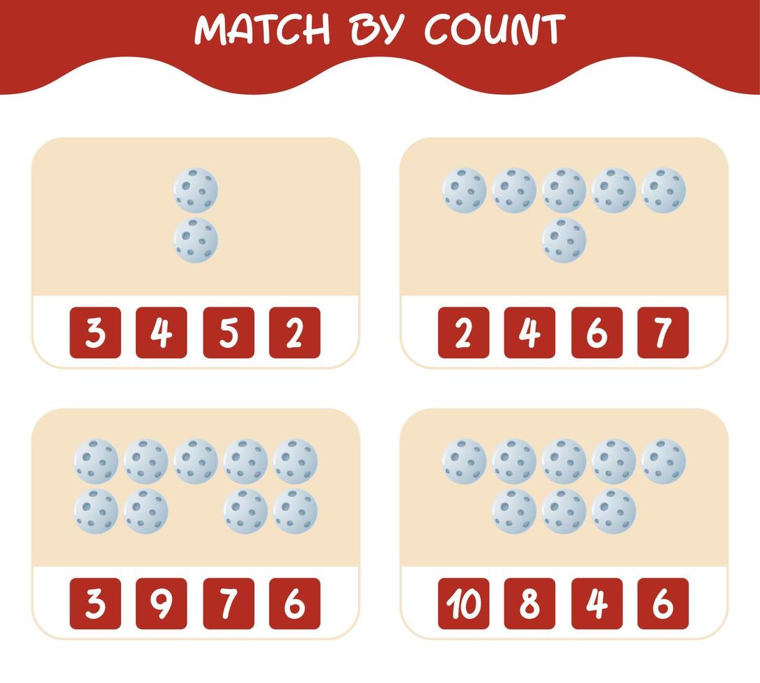 Match by count of cartoon moon. Match and count game. Educational game for pre shool years kids and toddlers vector