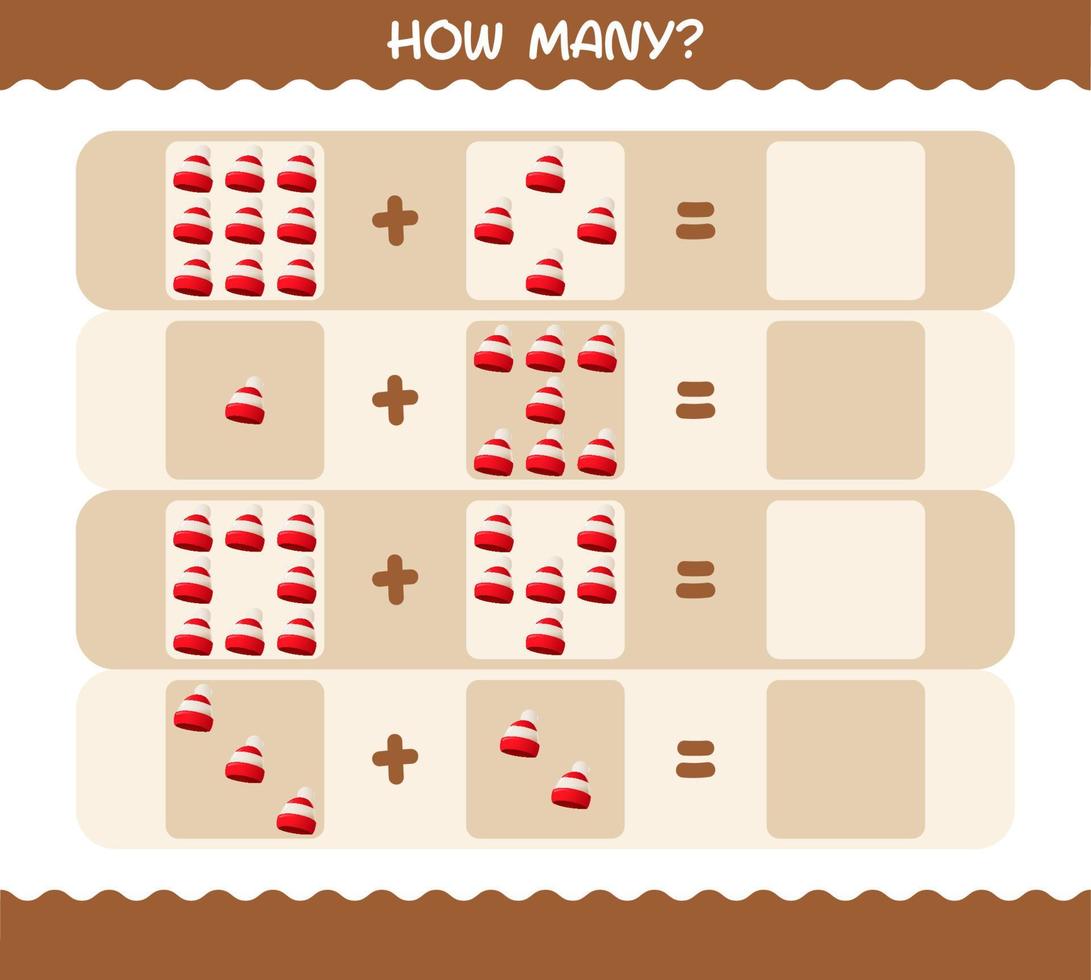 How many cartoon beanie. Counting game. Educational game for pre shool years kids and toddlers vector