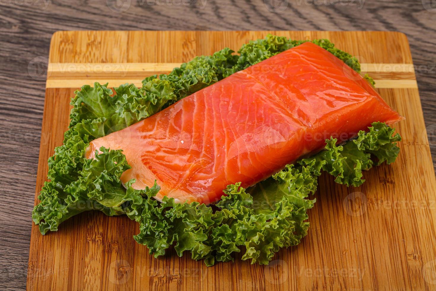 Salmon fillet slice for cooking photo