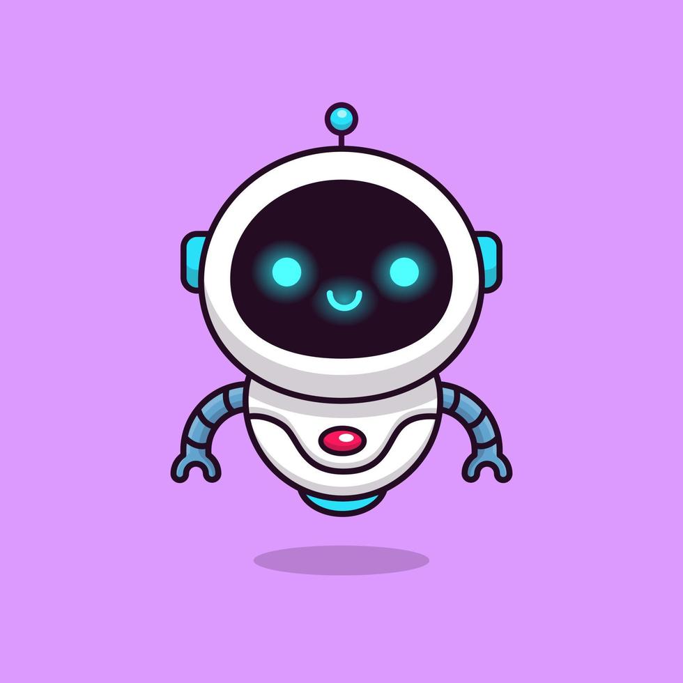 Ilustración de icono de vector de dibujos animados lindo robot. ciencia tecnología icono concepto aislado vector premium. estilo de dibujos animados plana