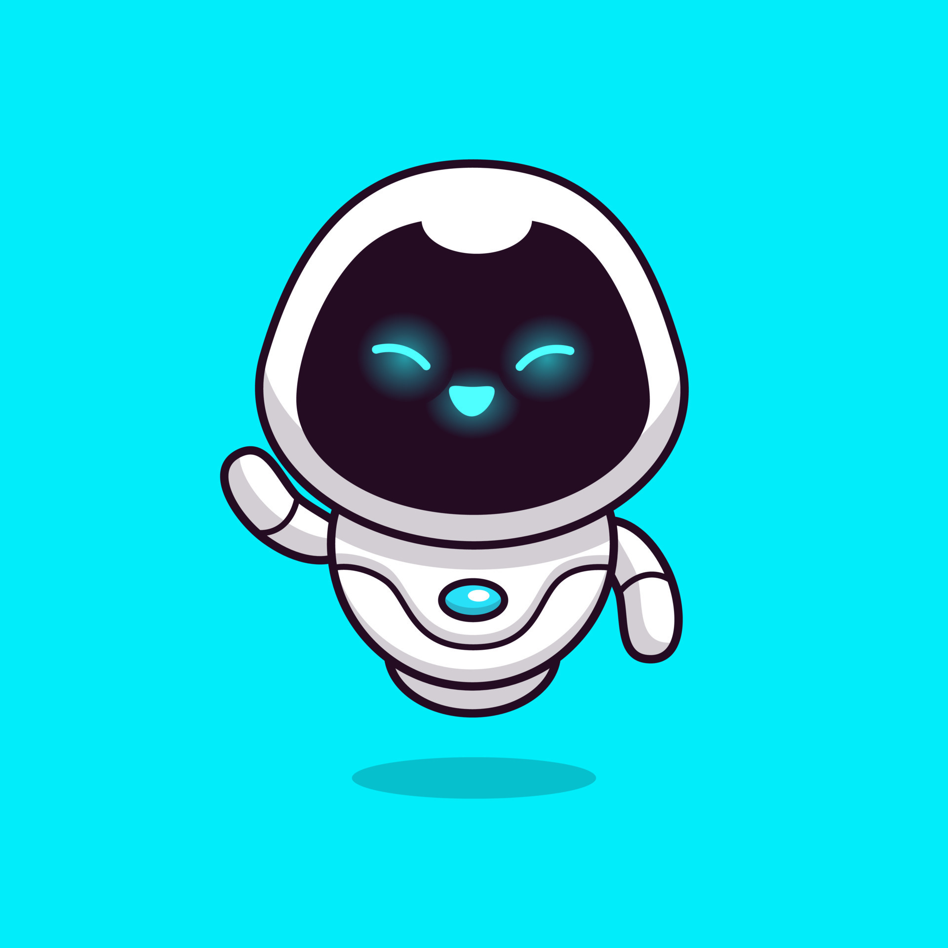 Cute Robot Waving Hand Cartoon Vector Icon Illustration. Science ...