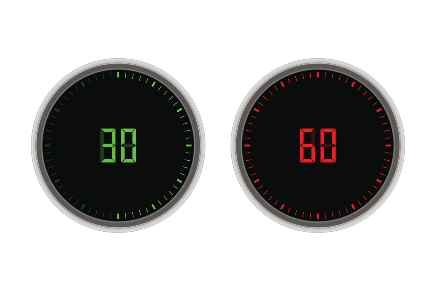 Red green modern timer vector