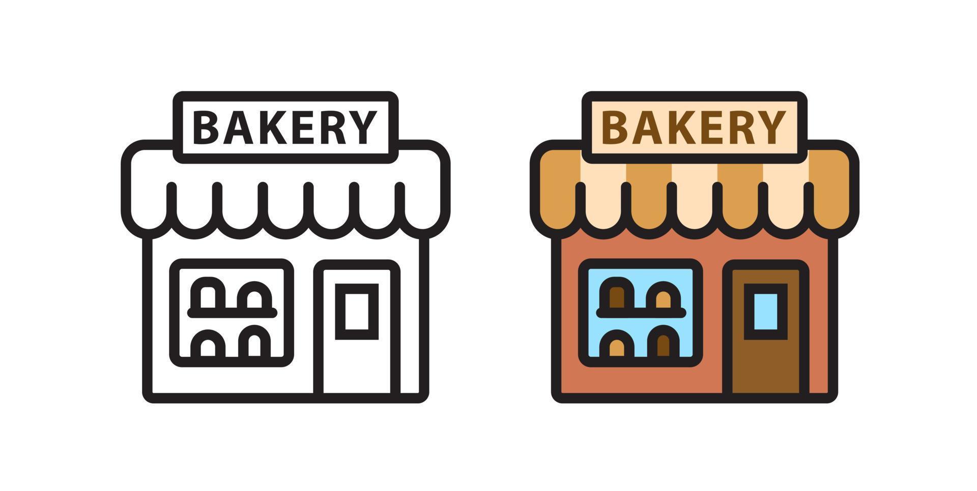 icono de construcción de tienda de panadería. símbolo de vector lineal en estilo plano.
