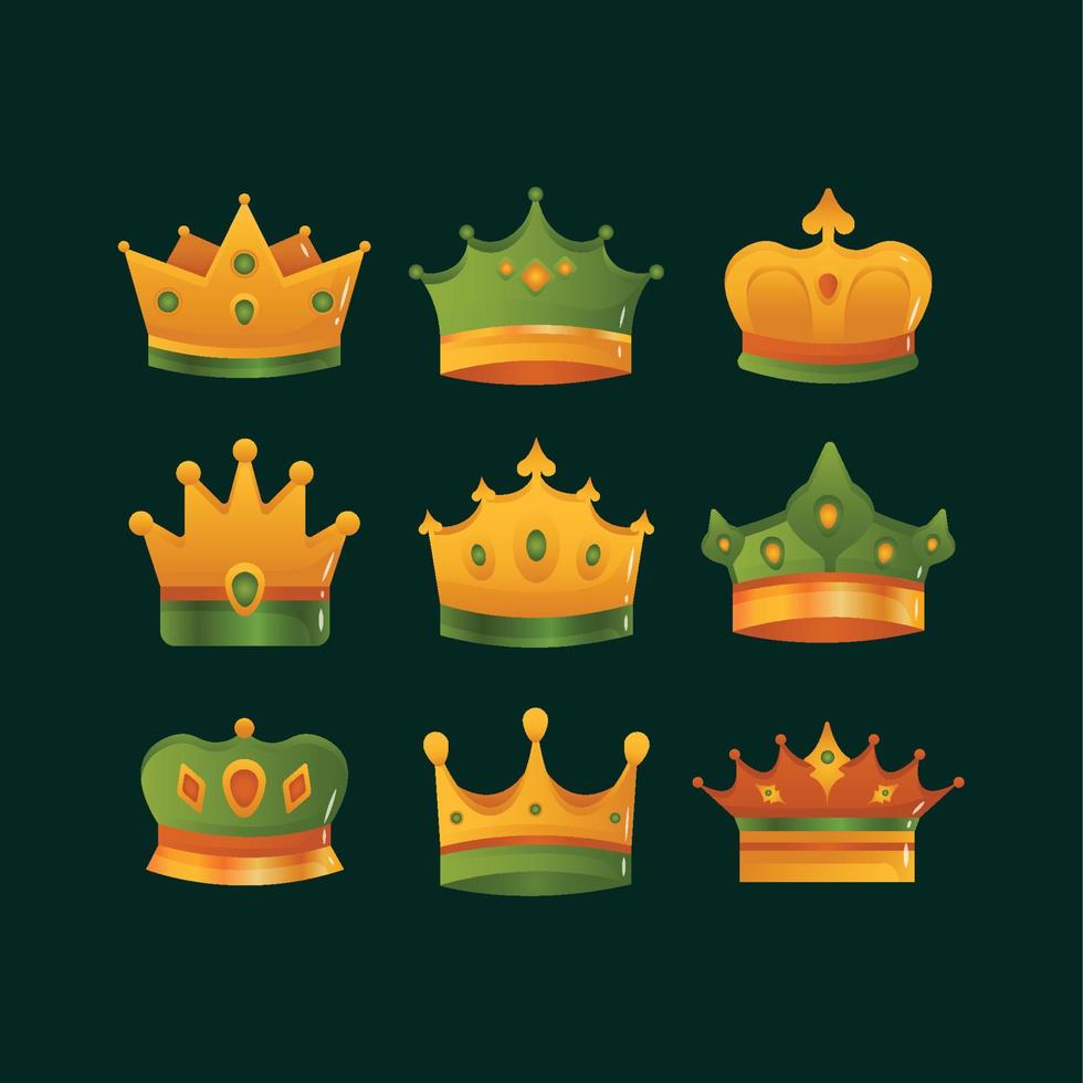 Creative Crown Icon Template Set vector