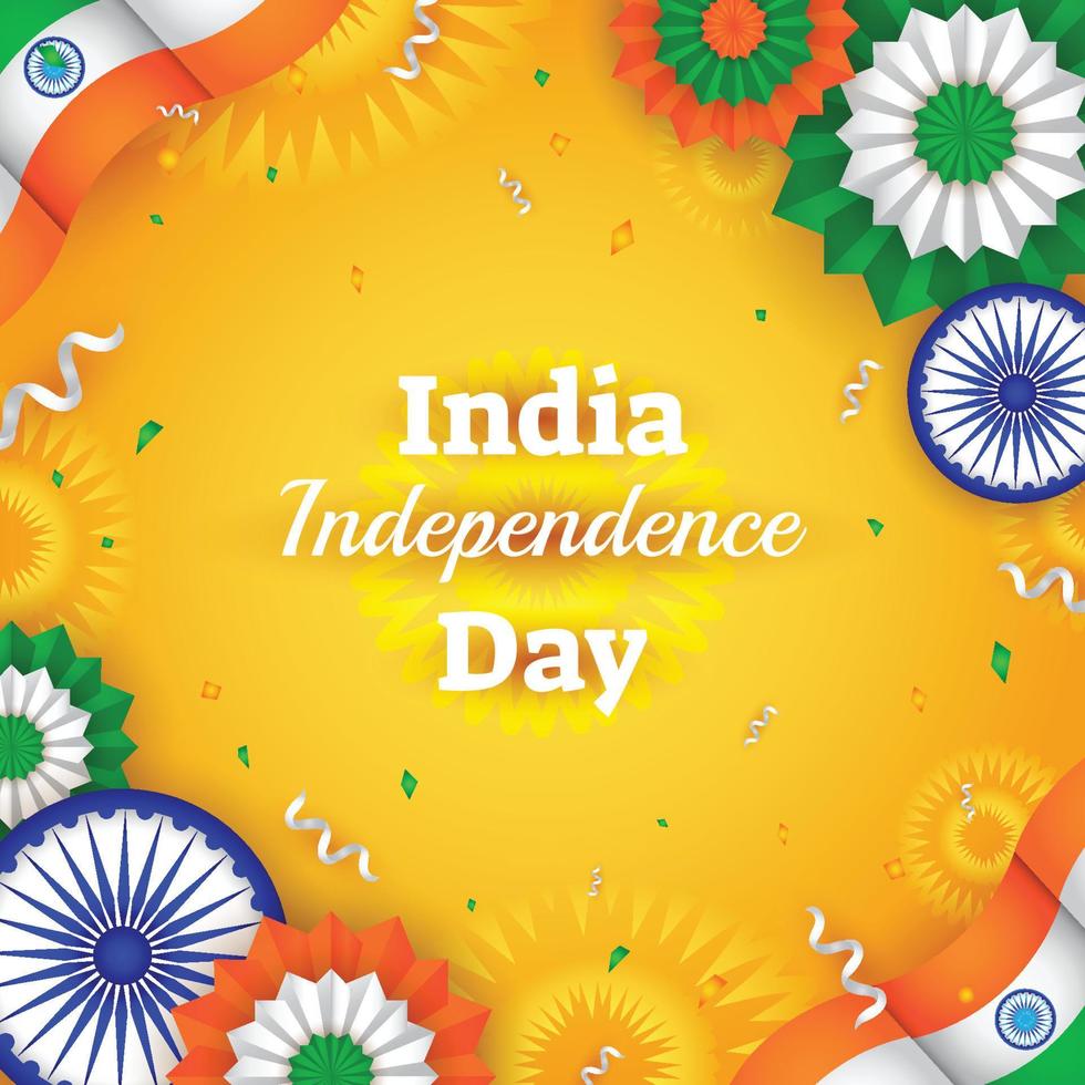 plantilla de fondo del día de la independencia de la india vector