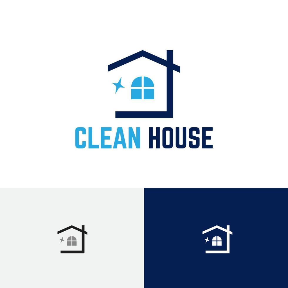 Clear Clean Spotless House Building Abstract Modern Logo vector