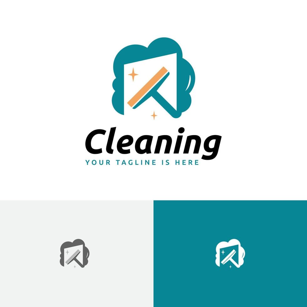 Spotless House Window Cleaner Cleaning Service Logo Template vector